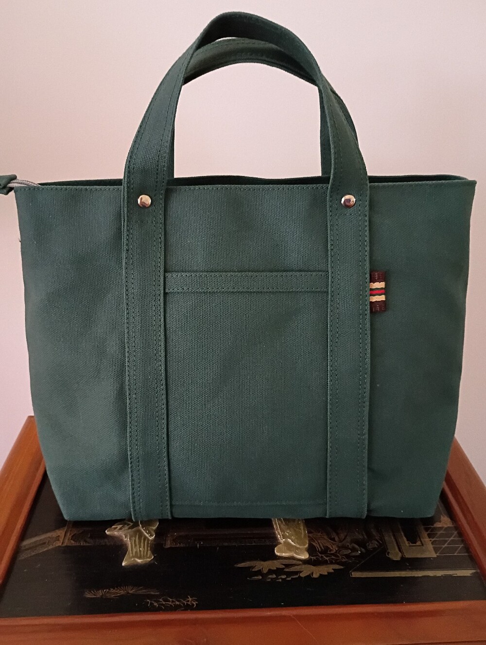 Forest Green Canvas Tokyo Crossbody Shoulder Tote Handbag